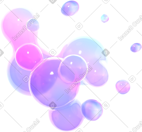 3D 漂浮的发光球 PNG, SVG