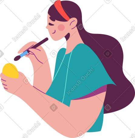 画复活节彩蛋的女人 PNG, SVG