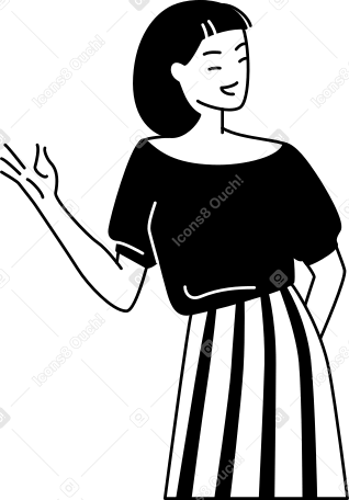 happy woman holding something PNG, SVG