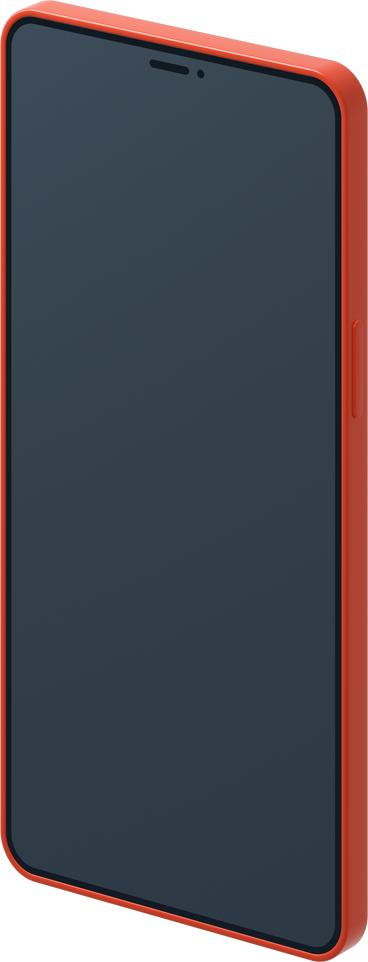 Red smartphone with blank black screen PNG, SVG