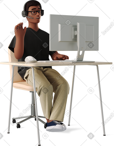 Man talking online PNG, SVG