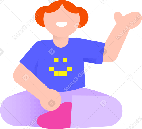 Mujer joven sentada en posición de loto PNG, SVG