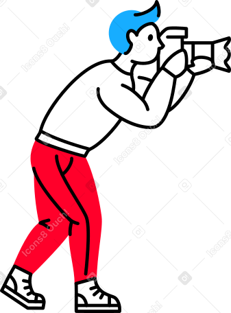 man with camera Illustration in PNG, SVG