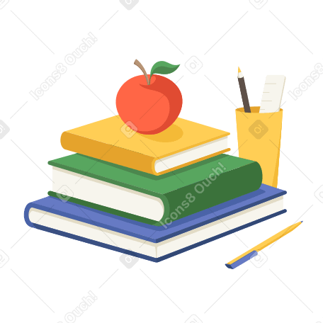Книги и учебные принадлежности для образования в PNG, SVG