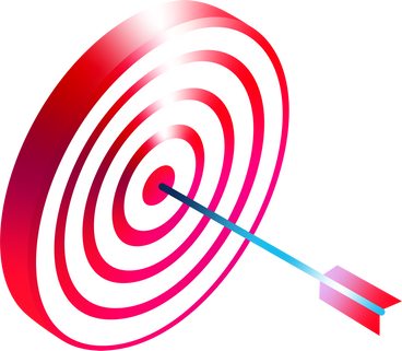 isometric red target with an arrow PNG, SVG