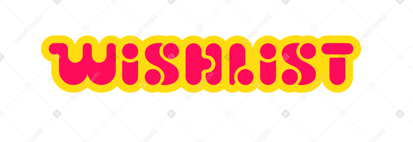 Illustration lettering wishlist bold aux formats PNG, SVG