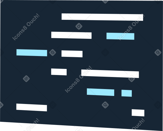 turned black rectangle with colorful code Illustration in PNG, SVG