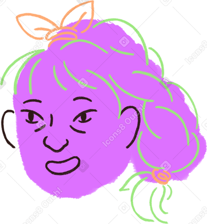 young woman with braid PNG, SVG
