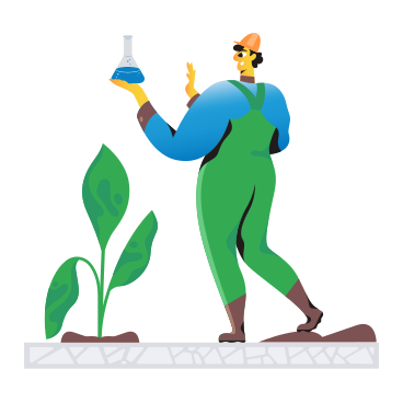 Scientist using biotechnology on a plant PNG, SVG