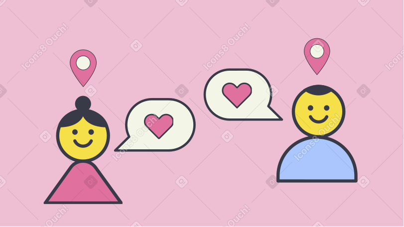 Online dating Illustration in PNG, SVG