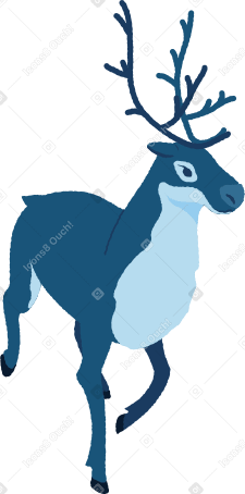 reindeer running Illustration in PNG, SVG