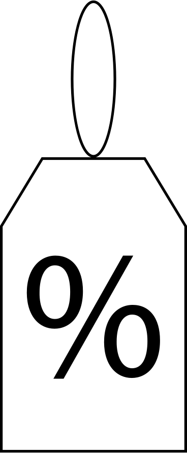 label with percent sign PNG, SVG