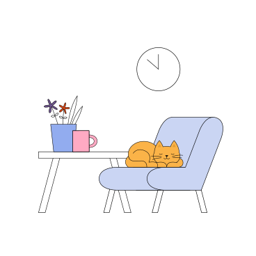 Cat sleeping in the living room PNG, SVG