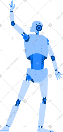 android robot raises his hand and gives five PNG, SVG