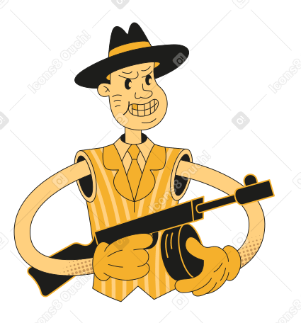Man gun Illustration in PNG, SVG