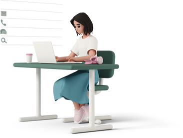woman working at laptop PNG, SVG