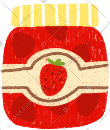 Strawberry jam jar PNG, SVG