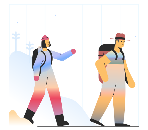 Hiking Illustration in PNG, SVG
