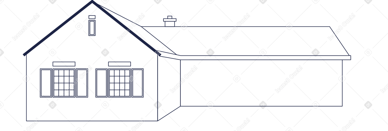 ligne de maison de villiage PNG, SVG
