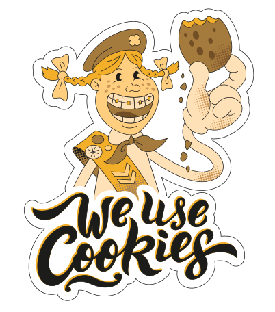 Sticker We use cookies Illustration in PNG, SVG