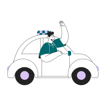 Driver in a cab PNG, SVG