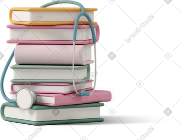 Books and stethoscope PNG, SVG