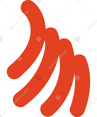 빨간 캐릭터의 네 손가락 PNG, SVG