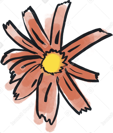 Flor de acuarela naranja PNG, SVG