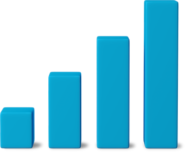 big growing blue bar chart PNG, SVG