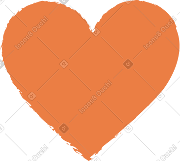 Orange heart PNG, SVG