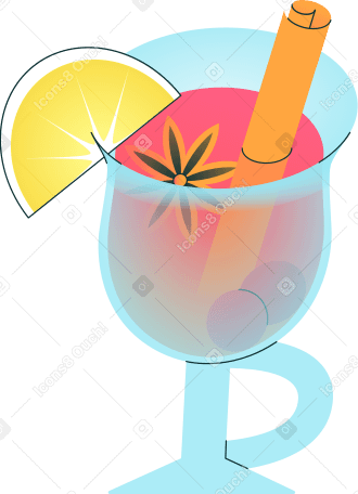 mulled wine in a glass PNG, SVG