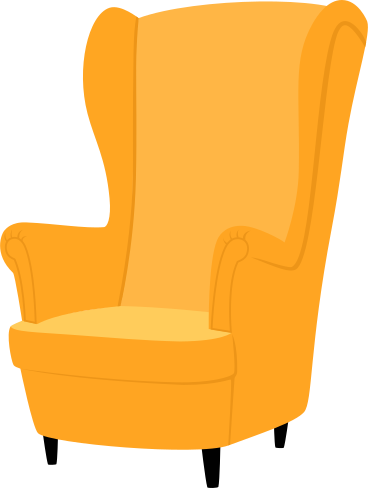 yellow high back chair PNG, SVG