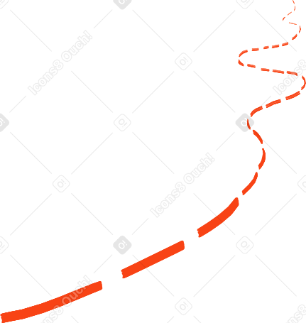 red dotted road line Illustration in PNG, SVG