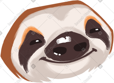 Smiling sloth PNG, SVG