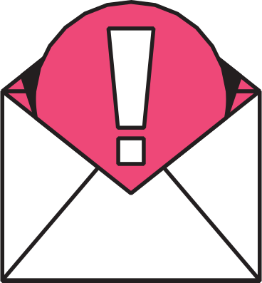 exclamation point envelope PNG, SVG