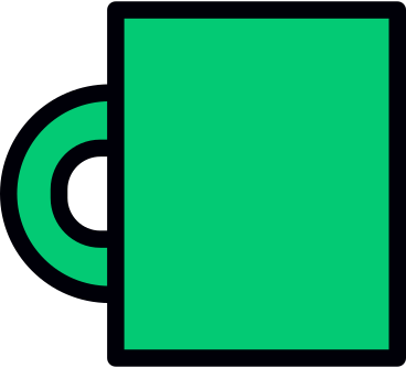 green mug with handle PNG, SVG