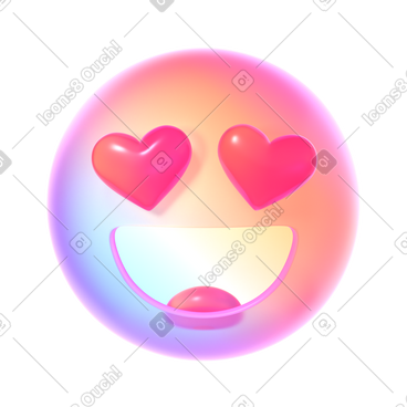 Abstract   emoji smiling face with heart eyes动态插图，格式有GIF、Lottie (JSON)、AE