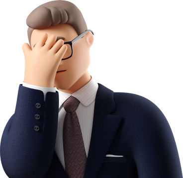 close up of businessman in dark blue suit facepalming PNG, SVG