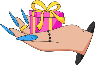 hand with gift PNG, SVG