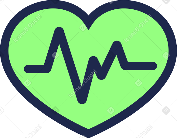 Herz mit pulslinien PNG, SVG
