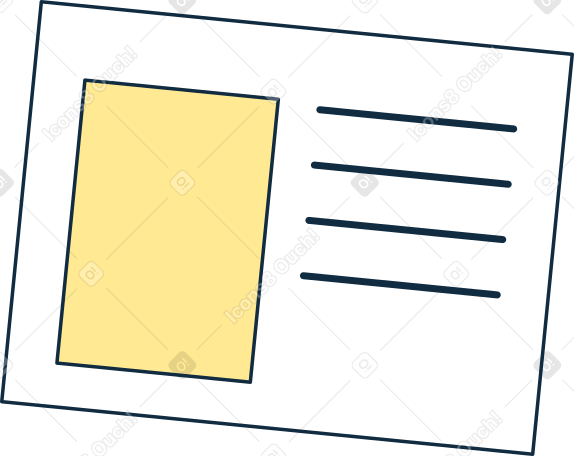 sheet of paper with picture and text Illustration in PNG, SVG
