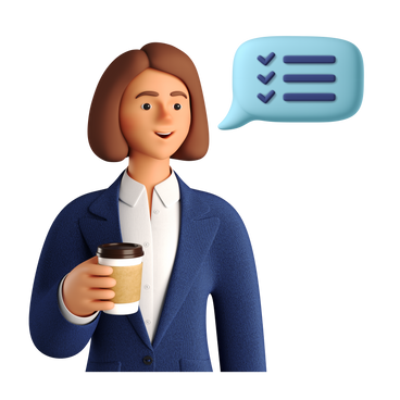 Businesswoman on a coffee break after finishing all tasks PNG, SVG