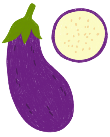 Eggplant and eggplant slice PNG, SVG