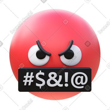 Face with symbols on mouth PNG, SVG