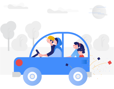 Family in a car PNG, SVG