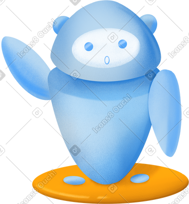 Robot standing on yellow plate PNG, SVG