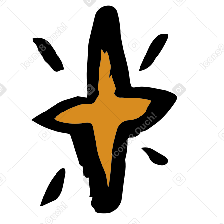 orange star with trays Illustration in PNG, SVG