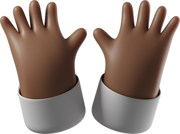 Raising open dark brown skin hands PNG, SVG