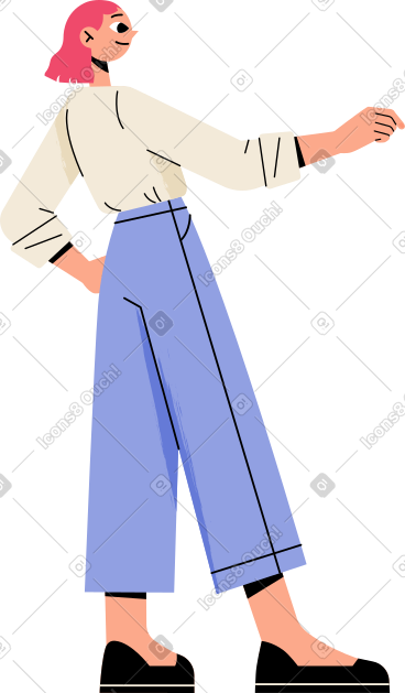 年轻女子举起手 PNG, SVG