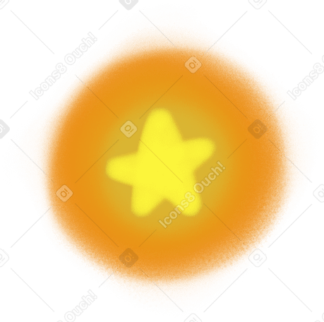 small yellow and orange shining five pointed star Illustration in PNG, SVG